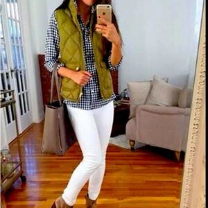 Jcrew checkered button down shirt navy blue